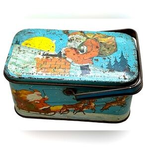Vintage Twas the Night Before Christmas Tin by Tindeco c. 1925